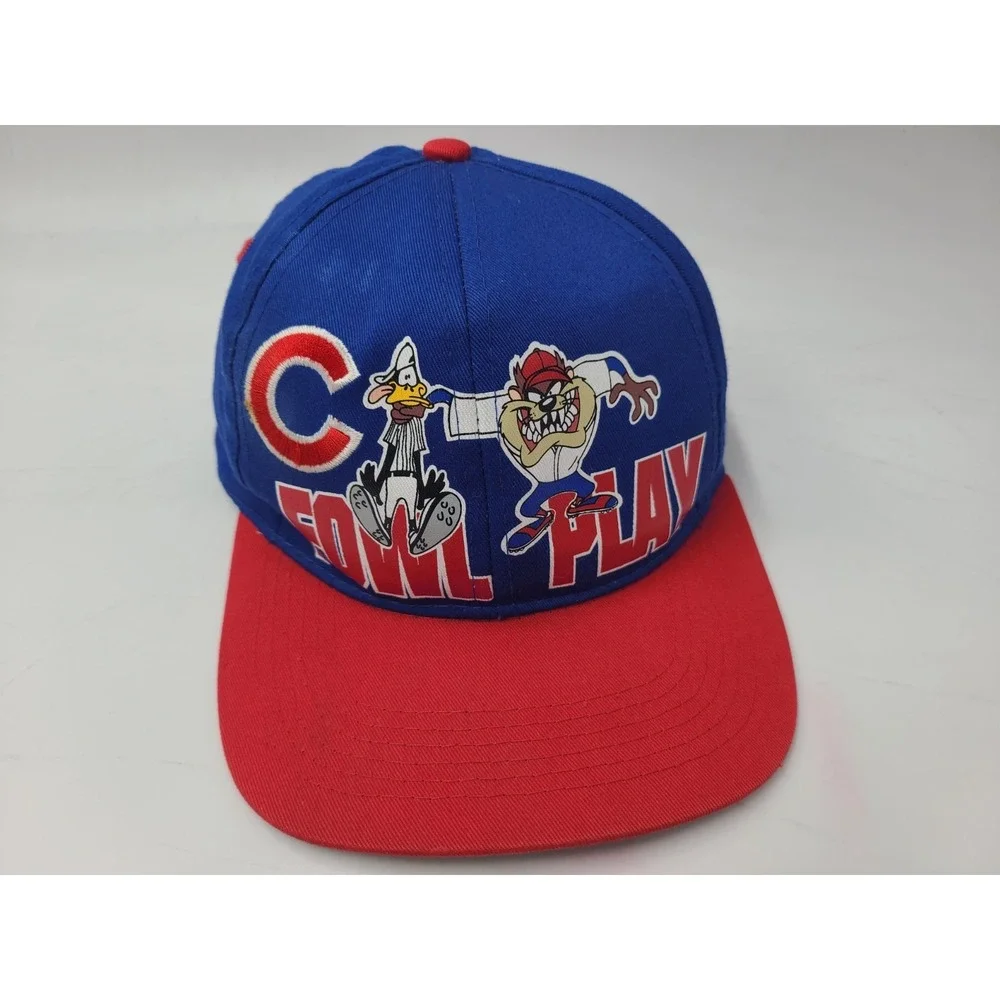 Vintage Youth Chicago Cubs Looney Tunes Fowl Play Taz Daffy Snapback Hat Cap MLB